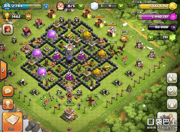 部落战争(Clash of Clans)COC8本布局阵型之保黑八本阵图三连发