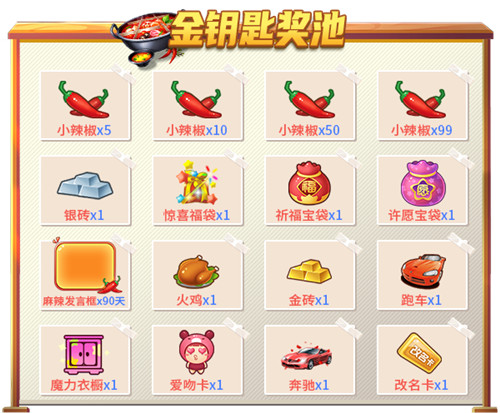 金钥匙奖池