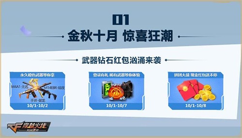 《穿越火线》手游黄金周六大活动来袭 永久橙武免费送