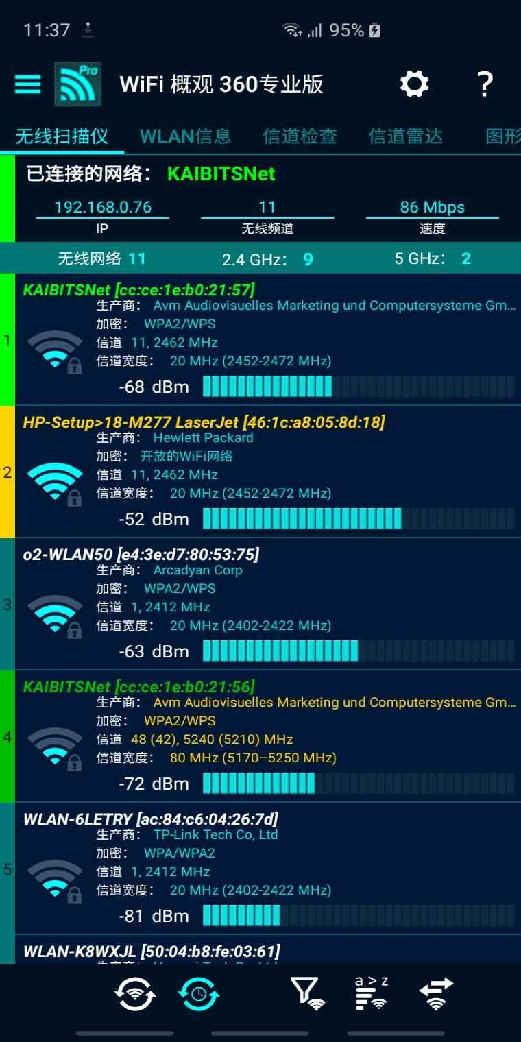 WiFi概观360专业版截图(1)