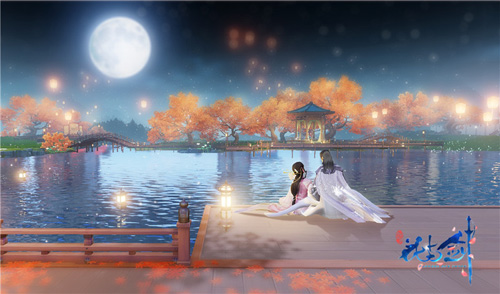 与心上人携手,静赏月色怡人